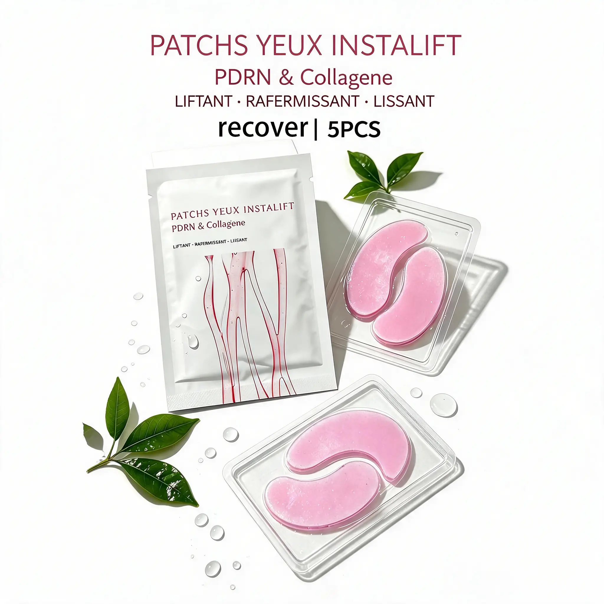 K-Beauty Collagen & PDRN Pink Peptide Contour Eye Patches - Lightweight Hydrogel Under Eye Mask for All Skin Types, Skin Longevity, Brightening, Smooth Fine Lines, 2 Pairs
