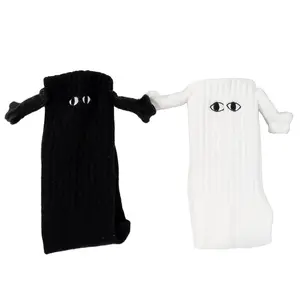 Hand Holding Socks Cute Personality Black and White Medium Tube Socks Seasonal Socks Cotton Socks Funny Socks Best Friend Socks Couple Socks