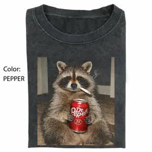 Vintage Raccoons Dr Pepperr Comfort Colors T-Shirt with funny Gen Z dank meme design, trendy animal graphic tee, cotton streetwear gift for men and women alike.