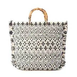 Myra Starlit Loom Hand Embroidered Tote Bag in Twilight Sand