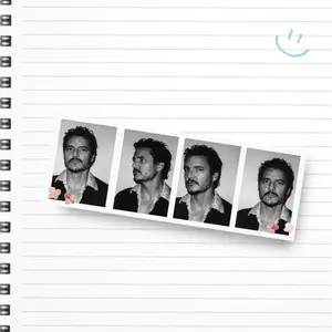 Pedro Pascal photo booth sticker | Glossy, matte vinyl stickers for water bottles, laptops