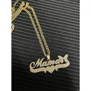 1pc Personalized Minimalist Matte Stainless Steel Necklace With Custom Engraved Name, 18K Gold Plated Heart/Butterfly Shaped Choker Necklace, Gift For Girlfriend, Wife, Mom, Birthday, Valentine's Day, Christmas,Black,Silver,Gold,Stylish,Colorful,Vintage,S