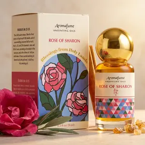 Rose of Sharon Anointing Oil 9ml (0.3 fl oz.)| Blessings from The Holy Lands | Blessed from Jerusalem | Biblical Spices | Christian Gifts | Holy Oil for Prayer and Protection