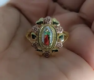 Plated Multicolor Virgin Mary Ring