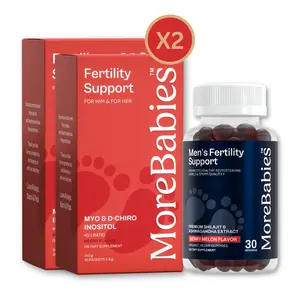 MoreBabies Fertility Bundle for Him & Her - 40:1 Inositol Blend, CoQ10, Vitamin D3, Folic Acid, NAC, Melatonin, Shilajit, Ashwagandha - Men's Fertility Support Gummies