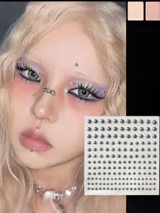 Waterproof Fake Piercing Kit for Women Men - Self-Adhesive Lip Eyebrow Nose Rings & Belly Jewelry Set, Non-Pierced Body Jewelry for Parties, Festive jewelry, Ideal for Music Festivals, Halloween, Pride Month, Christmas Gifts