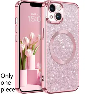 Phone Case - High-quality Glitter Magnetic Phone Case, Suitable for Iphone 17, 16, 15, 14, 13, 12, 11 Plus Pro Max. The Design Is Novel, Youthful and Energetic. It Is Suitable As A Gift.