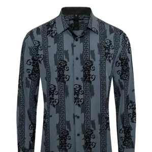 878 b1 Italian Design Men's Elegant Grey Long Sleeve Shirt for Any Occasion - Casual, Menswear