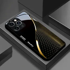 Gradient Honeycomb Pattern iPhone Case Cover, Premium Feel, Business Style, Protection, Fits New Glass Cases, Models 16/15/14/13/12/11/x/XR/XS Max/7/8/7p/8p