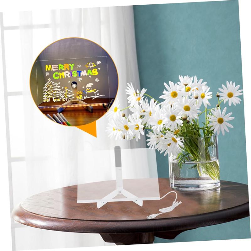 Lumiboard   LED Noteboard 13.8"x10" Acrylic Dry-Erase Board with Stand for Children's Educational Activities