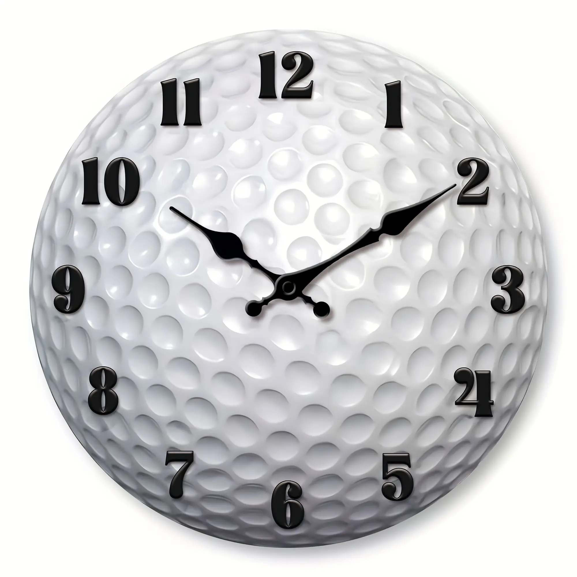 Golf Ball Wall Clock - Silent Quartz Movement, -Themed Round Clock Suitable for Living Room, Bedroom, Office - Ideal Gift for Sports Fans, Minimalist Design, Perfect Birthday Present (for Sports)