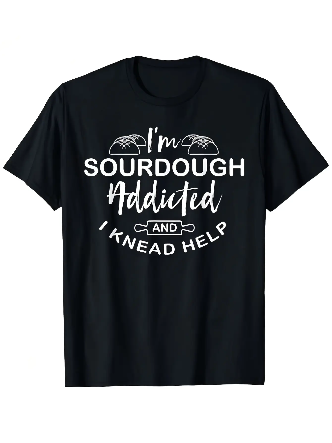 Funny Sourdough Baker Humor T-Shirt - 100, Black S unisex soft cotton short sleeve t shirt, vintage graphic casual tee for men women teens, perfect birthday holiday gift for camping travel gym daily street  wear
