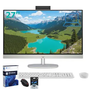 HP 27" FHD Touchscreen All-in-One Desktop, Intel Core Ultra 7 155U, 32GB Memory, 1TB SSD, Win11 Pro, Height Adjustable, Shell White,Bundle Accessory