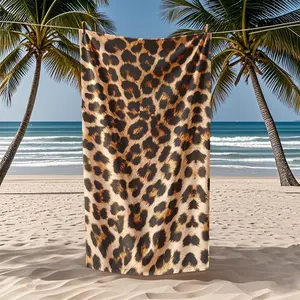 Leopard Print Microfiber Beach Towel, Super Soft Comfortable Absorbent Quick Dry, Quick Drying Towel, Perfect for Travel Pool Yoga Gym Sports, Must-Have Beach Essential