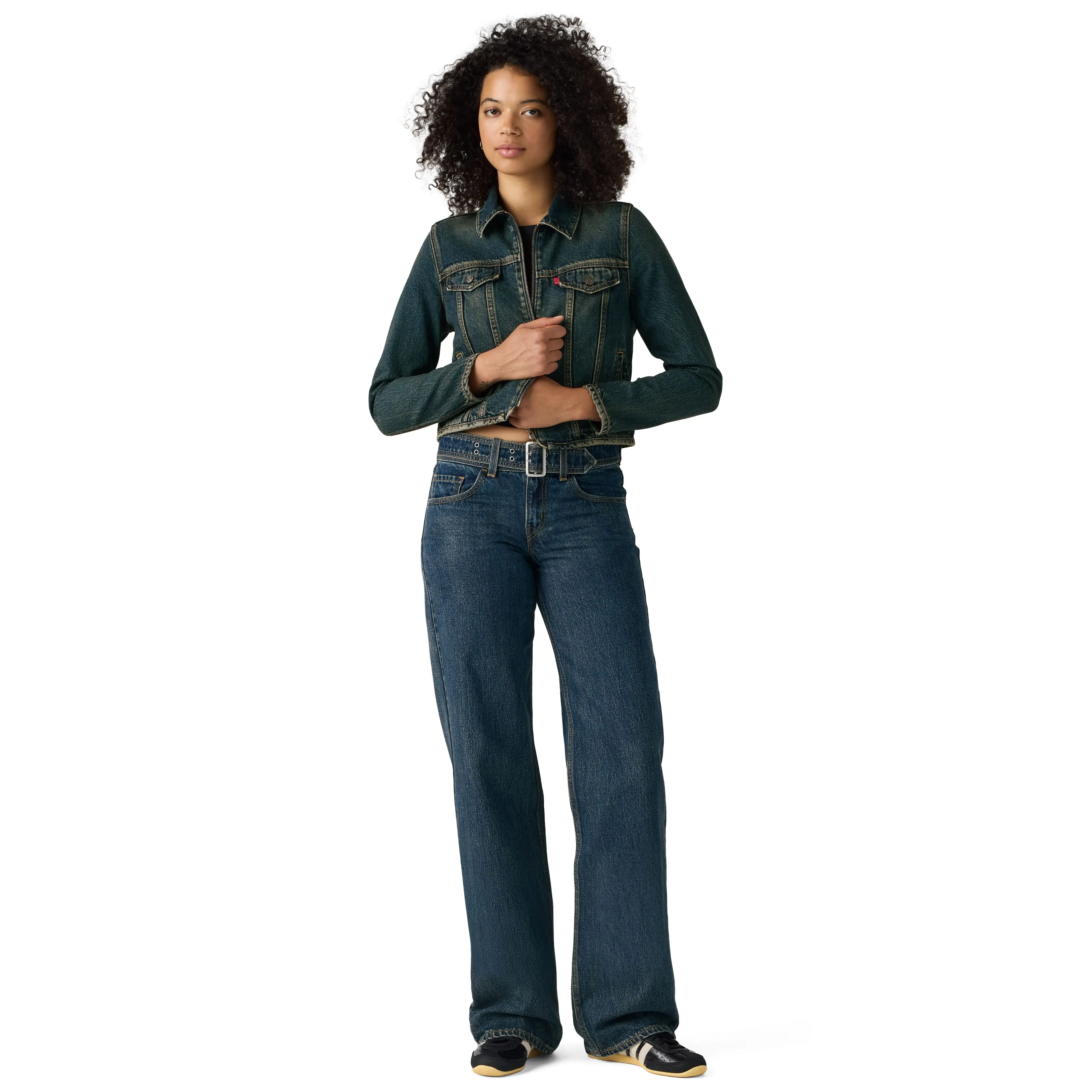 Superlow Loose Belted Women's Jeans