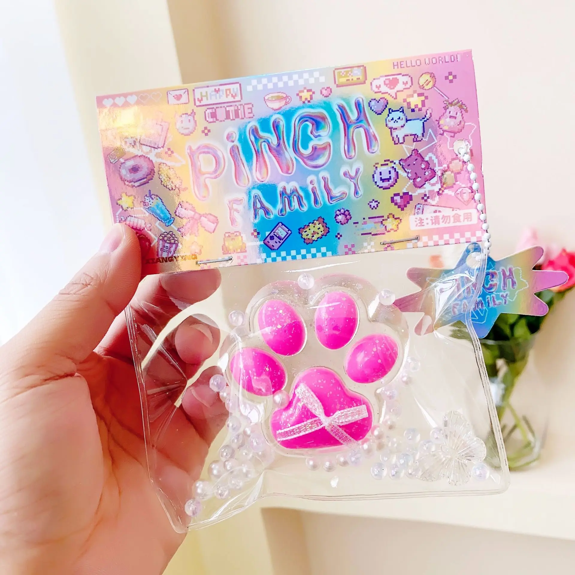 2-Pack Transparent Red Cat Paw Design