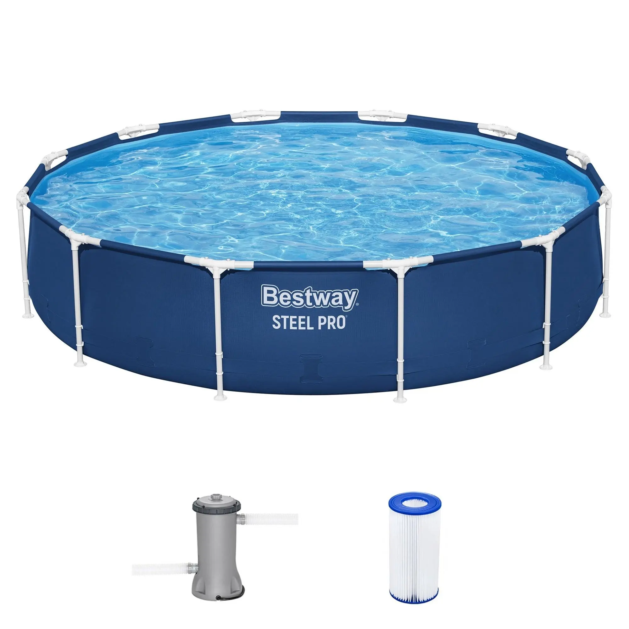 Bestway Steel Pro 12' x 30" Round Above Ground Pool Set with DuraPlus Liner