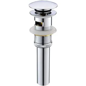Pop Up Drain Stoper with Overflow Bathroom Sink Drain Lavatory Basin Sink Drain Chrome Finished