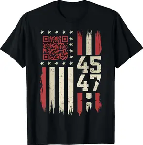 Funny QR Scan Me President Trump 45/47 Trump Dancing Code T-Shirt