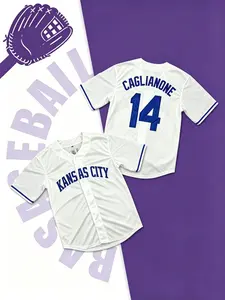 Baseball Jersey, Size 14, Quick-Dry Short Sleeve, High-Quality Experience, Unique Field Style, Spring & Fall Casual Wear