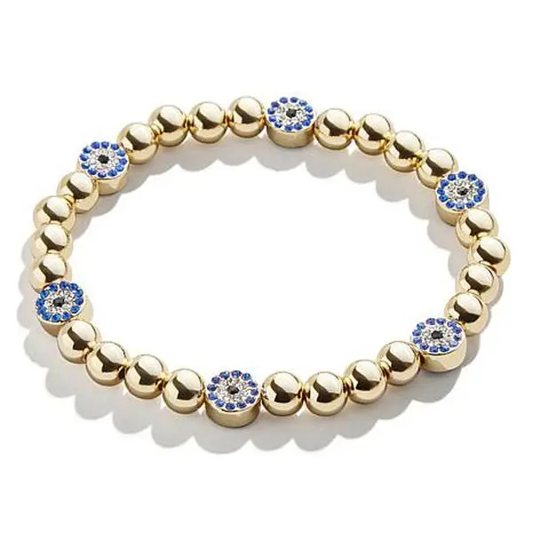 BAUBLEBAR Isabella Evil Eye Crystal & Multicolor Bead Stretch Bracelet BAUBLEBAR Isabella Evil Eye Crystal & Multicolor Bead Stretch Bracelet