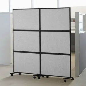 【FathersDayGift】VEVOR Office Divider, 2 Panel Office Partition, Freestanding Office Divider Wall Partition & Privacy Divider Reduce Noise and Room Separation, Light GreySummervibes