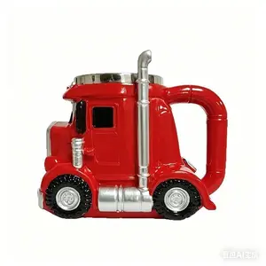 Handmade Truck Shaped Coffee Cup Beer Mug Holder, Reusable Material, Multiple Colors, Perfect Gift for Truck Drivers & Enthusiasts, Drinkware