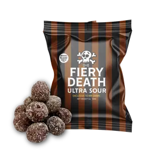 Mr. Simms Fiery Death Ultra Sours Fruit Candy, Sugar-Sweetened Snack for Candy Lovers
