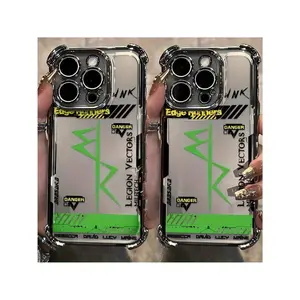 Cyberpunk Style Frame Pattern Phone Case  17 Pro Max Plus Air/16/15/14/13/12/11 Samsung Galaxy S25 S24 S23 S22 Ultra Plus FE Coated Anti-Drop Transparent Soft Back Case
