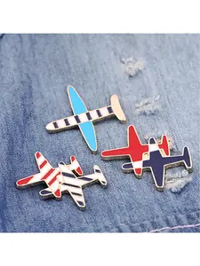 1pc Fashion Accessory Striped Airplane Oil Drop Brooch Fashion Corsage Alloy Oil Drop Badge