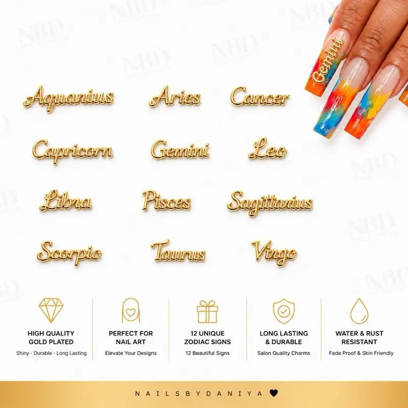 1 pcs Popular Zodiac Sign Nail decals Acrylic Nail Decoration High Gloss Long-lasting Waterproof Nail Art Nail Care Nail Polish Polish Clear Manicure Cutics Cosmetic