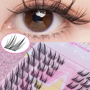 C Curl False Eyelashes, 60pcs Fox Style Durable Patch Design, Cross Shape Extension Tool for Makeup & Beauty Essentials