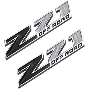 2pcs (Small Size) Z71 Off Road Emblems,3D Aolly Decal Emblems for GMC Chevy Silverado Sierra Suburban Colorado.(Chrome Red)