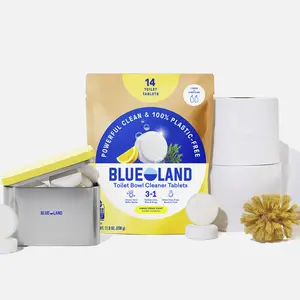 Blueland Toilet Bowl Cleaner Tablets, Eco-Friendly 100% Plastic-Free Tablets, Mineral and Plant-Based Cleaning Power, Septic-Safe Blueland Toilet Bowl Cleaner Tablets, Eco-Friendly 100% Plastic-Free Tablets, Mineral and Plant-Based Cleaning Power, Septic-Safe