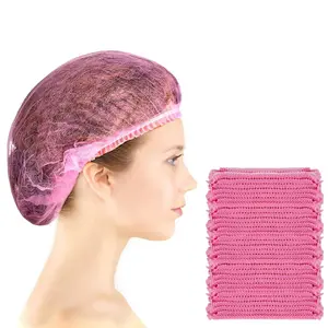 100 Pcs Disposable Nonwoven Bouffant Caps 21 Inch Hair Net Elastic Cap Hair Cover Hats for Beauty Salon Hospital Spa Catering Dust-free Workspace