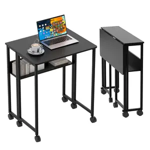 Garvee Foldable Table for Small Spaces, Compact 24.8-Inch Folding Desk and Portable Table for Home Office, Bedroom, Study, or Dining Room, Space-Saving Folding Desk with