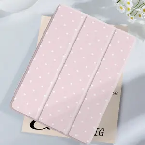 Elegant Polka Dot Foldable iPad Case, Covers, Shockproof, Anti-Yellowing, Bend-Resistant, Pen Slot, Smart Sleep, Fits iPad 10/9/8/7, Air/10.9/11 Inch