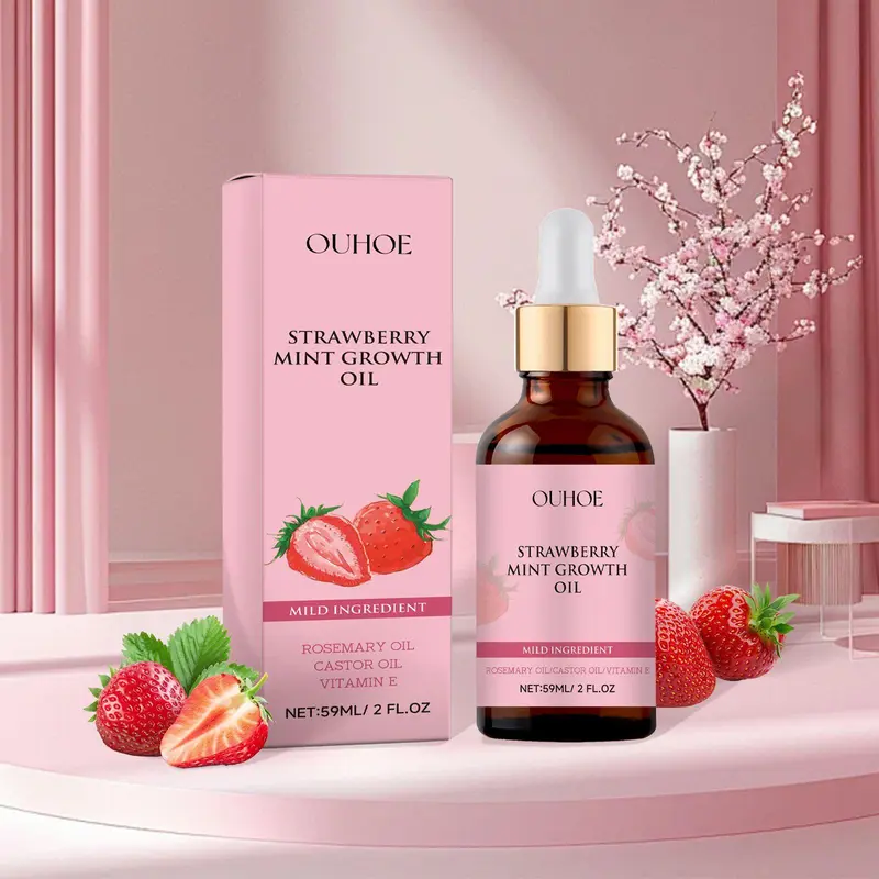 Strawberry Hair Care Massage Oil, Natural Hair Care & Styling Product, Nourishing Hair, Moisturizing Scalp Care, for Making Thin Hair Look Thicker, Hair Products