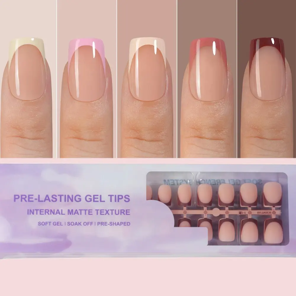 150pcs French Gel Nails, Skin Tone Almond Press-On Nails, Short Square Tips, Soft Gel False Nails, Acrylic Extension, Summer Nail Decor for Women, Diy Fake Nails