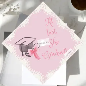 Pink Coquette Lace Pink Bow Graduation Cap Topper Decoration, Pink Grad Cap Hat Decor