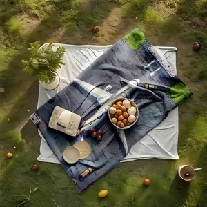 1 piece Top view of a large passenger aircraft parked at the airport themed flannel blanket - Flannel blanket with modern design, suitable for sofas and beds, all-season use, super soft and comfortable, digitally printed pattern, 100% polyester