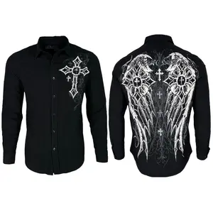 Xtreme Couture by Affliction Men's Button Down Shirt Darkness Cotton Menswear