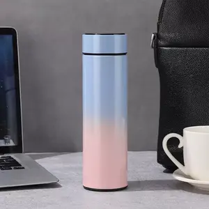 Season-Appropriate Gradient Color High-Aesthetic 304 Stainless Steel Student Straight Drink Thermos Cup, Perfect Gift & Self-Use