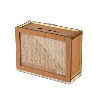 Cash Vault Wooden Savings Box, 10000 Savings Challenge, Money Box with Target and Numbers, Piggy Bank for Adults and Kids ($10000) Gift