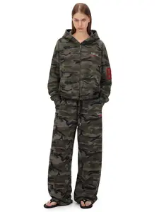 FDR Camo Oversized Zip Up Hoodie for Men & Women | Heavyweight Fleece Sweatshirt with Back Graphic Embroidery | Loose Fit Casual Streetwear  Undetachable Fur Collar Vintage Top #Summervibes #Dealsforyoudays