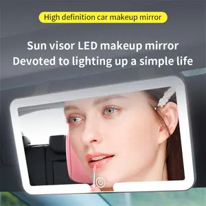 Shatter-Proof Car Sunshade Cosmetic Mirror, HD Surface, LED Lighting, Brightens Your Space for Better Visibility, Interior Accessory for Drivers