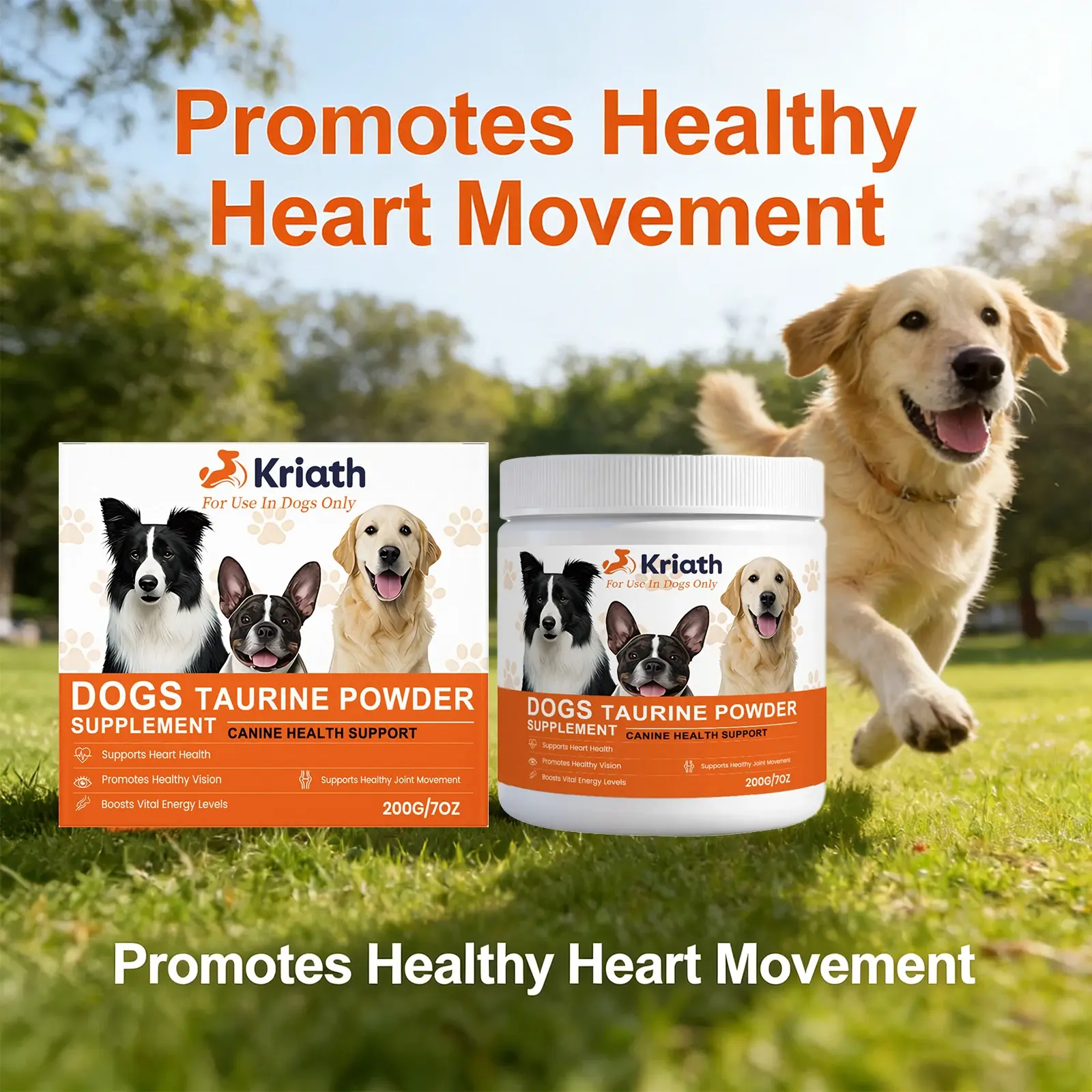 Premium Quality Formula Canine Taurine Powder Chewables - 24 Months Shelf Life, Easy to Use, Heart Support, Energy & Vitality Boost, Hip & Joint Care Aid, Dental Care Enhancement, Essential Daily Dog Health Supplement