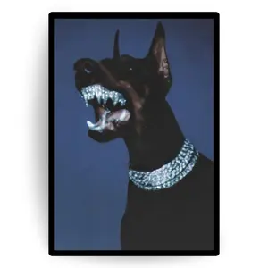 Diamond Doberman Poster – Luxury Animal Wall Art, Bold Streetwear Aesthetic Print, Power & Protection Decor, Dog Prints