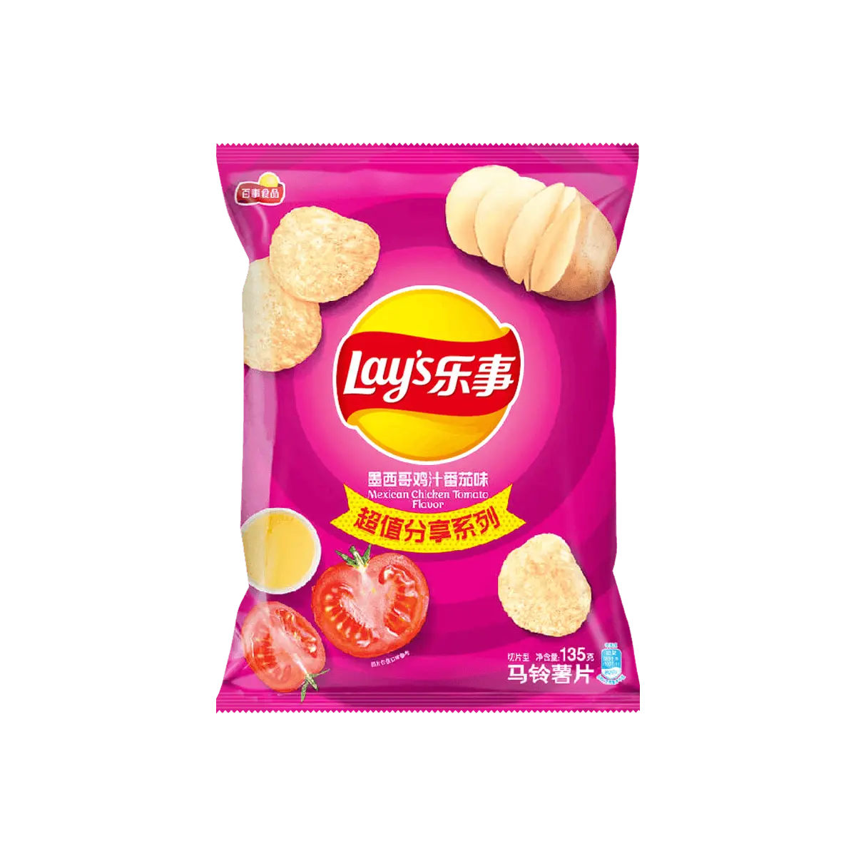 Lay's Mexico Chicken & Tomato Flavor Potato Chips 135g - Authentic Chinese Version