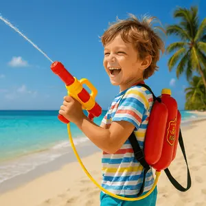 【Quick delivey】 Summer Water Play Set for Kids - 2500ml Firefighter Backpack with Water Gun, Spray Nozzle & Props for Beach Pool Games, Stage Shows & Outdoor Adventures Durable, Splash Fun Toy